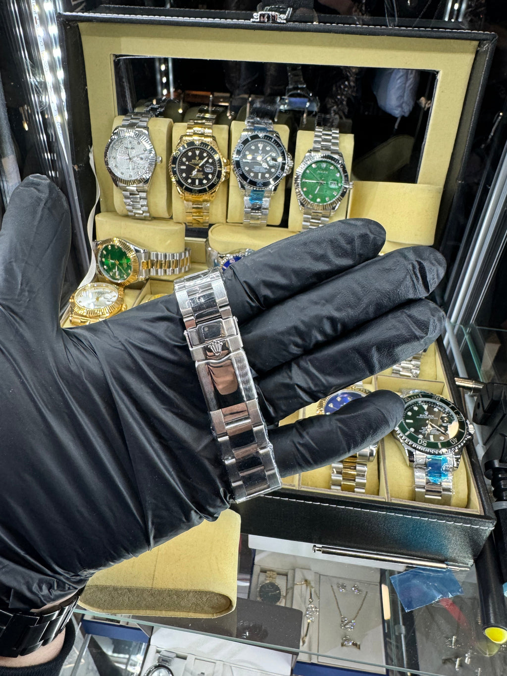 Rolex Submariner Ασήμι￼ Μπρασελέ με Μαύρη Πλάκα