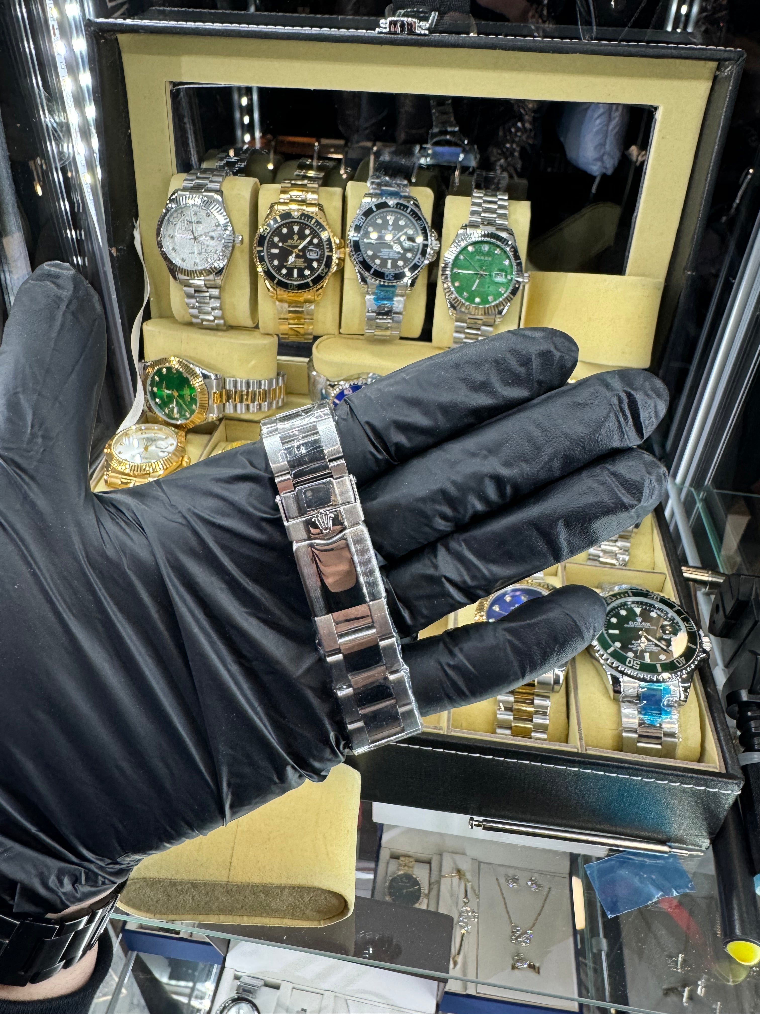 Rolex Submariner Ασήμι￼ Μπρασελέ με Μαύρη Πλάκα