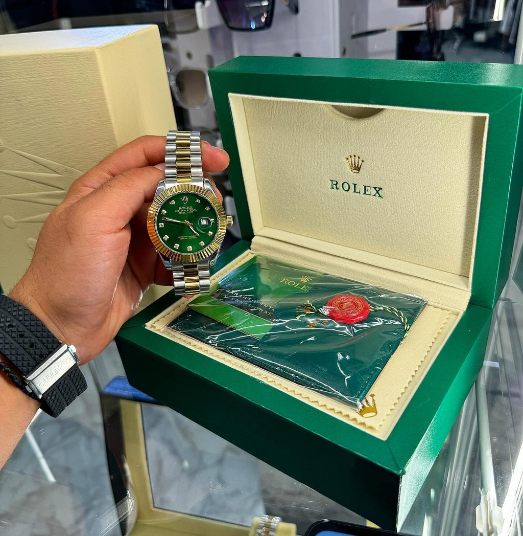 Rolex Datejust Χρυσό με Πράσινη Πλάκα