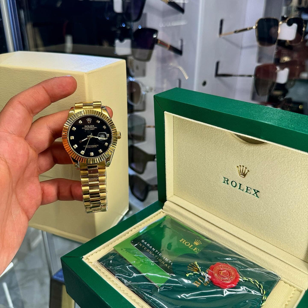 Rolex Datejust Χρυσό με μαύρη  Πλάκα