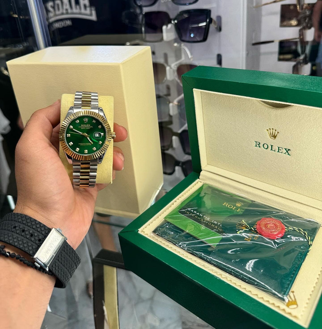 Rolex Datejust Χρυσό με Πράσινη Πλάκα